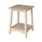 International Concepts Rectangle Bombay Tall End Table, 18 in W, 18 in L, 25 in H, Wood, Unfinished OT-4TE - alternate 1